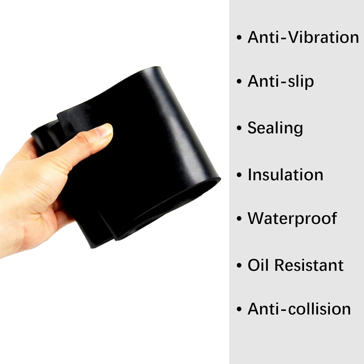 Solid Rubber Sheet, Rolls, Strips 1/16 (.062)" Thick X 2" Wide X 10'Long, Solid Rubber Rolls for Warehouse Anti-Slip, Flooring, Abrasion