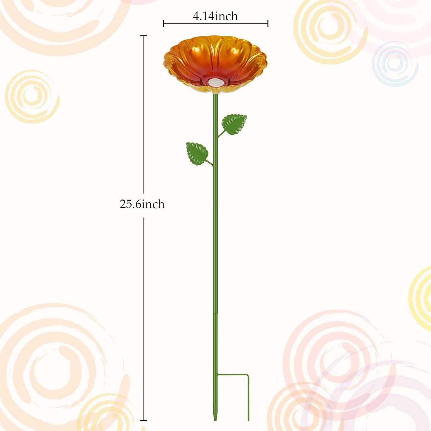 Bee Watering Station for Garden, 4 Pack Bee Drinking Station with Heart-Shaped Flower, Metal Butterfly Feeder Bee Baths for Outdoor Garden Yard Decor (Blue,Yellow)