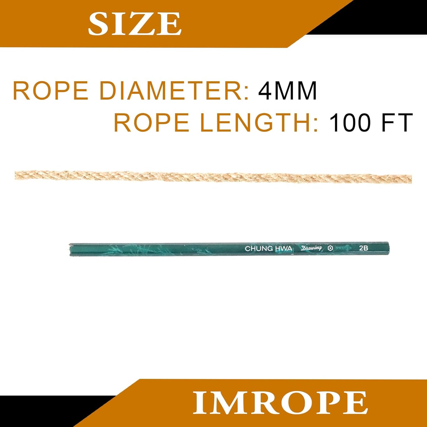 4mm x 100 Feet Natural Jute Rope, Twine for Gardening Tomato Climbing Plant Tie Floristry Crafts Gift Wrapping Packing Decor