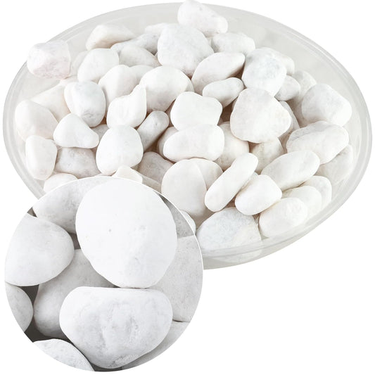 18.7 Lbs Natural River Rocks for Plants 1.6"-2.5" Small White Landscaping Garden Stones White Aquarium Gravel for Decorative Pebbles for Indoor Outdoor Planters