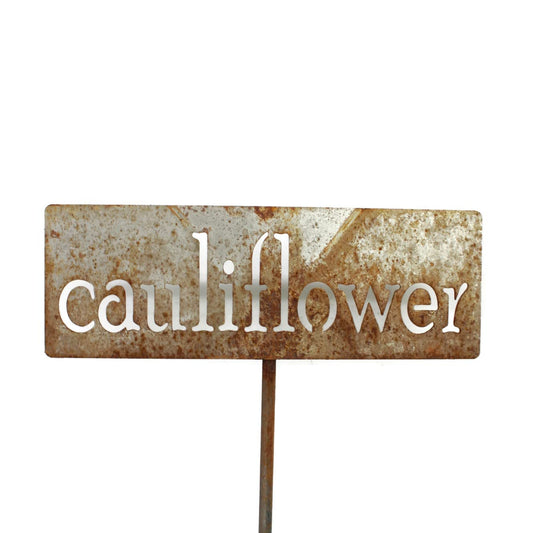 Classic Metal Garden Markers 19 Inches Tall (cauliflower, Naturally Rusted)