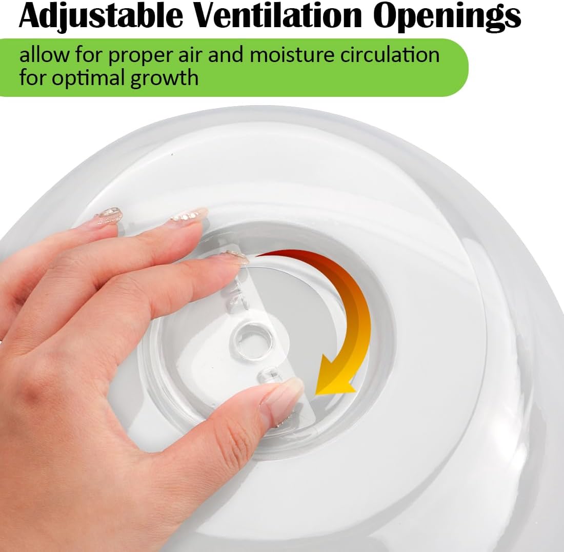 Plant Protectors from Animals 5-Pack, 10" D × 6.7" H Garden Cloches for Seedlings Nursery Pots, Clear Plant Covers, Mini Greenhouse for Plants, Durable Humidity Domes with Ventilation Holes