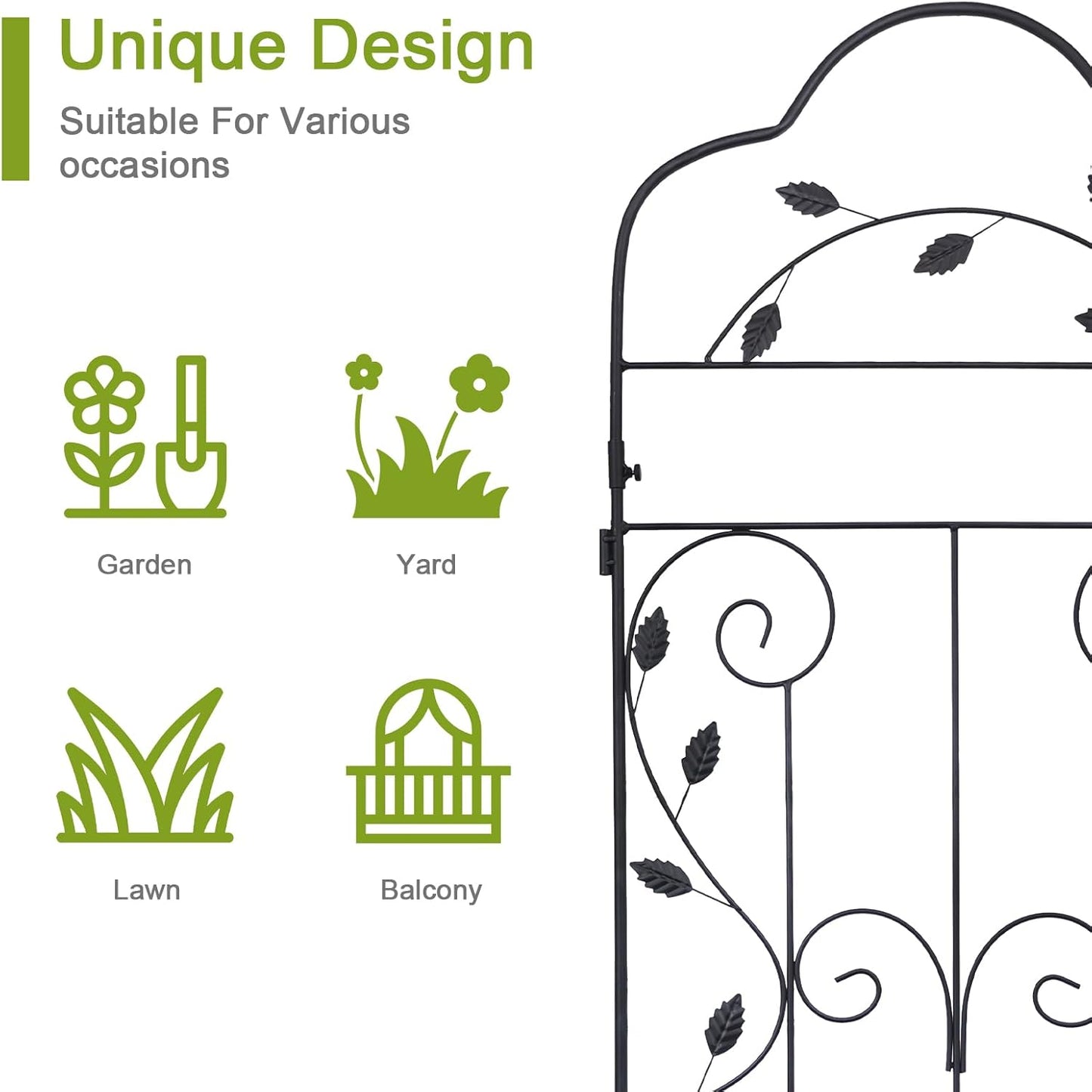 hogardeck Metal 60 * 18in Garden Trellis 2-Packs for Climbing Plants Flowers Vegetables Planting Arched Outdoor Decoration for Courtyards Lawns Gardens