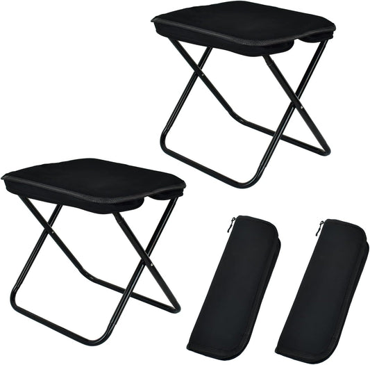 Collapsible Stool 2 Pack, Portable Chair, Lightweight Portable Stool for Adults, Portable Chairs for Adults, Holds Up to 330LBS, Ideal for Camping, Hiking, Outdoors, and Events