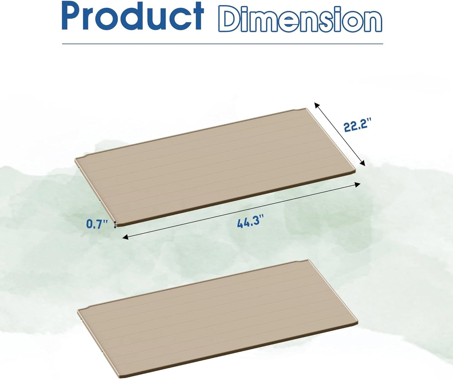 Greesum Shelf of Outdoor Horizontal 27 ft Storage Sheds, for Waterproof and UV Protection 150 Gallon Deck Box, 2 Shelves (Without Shed), Beige