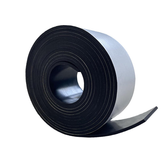 Solid Rubber Strips with Adhesive 1/8 (.125)" Thick X 2" Wide X 10'Long, Solid Rubber Sheet Rolls Self Adhesive for Anti-Slip, Anti-Vibration (2" X10'X1/8")