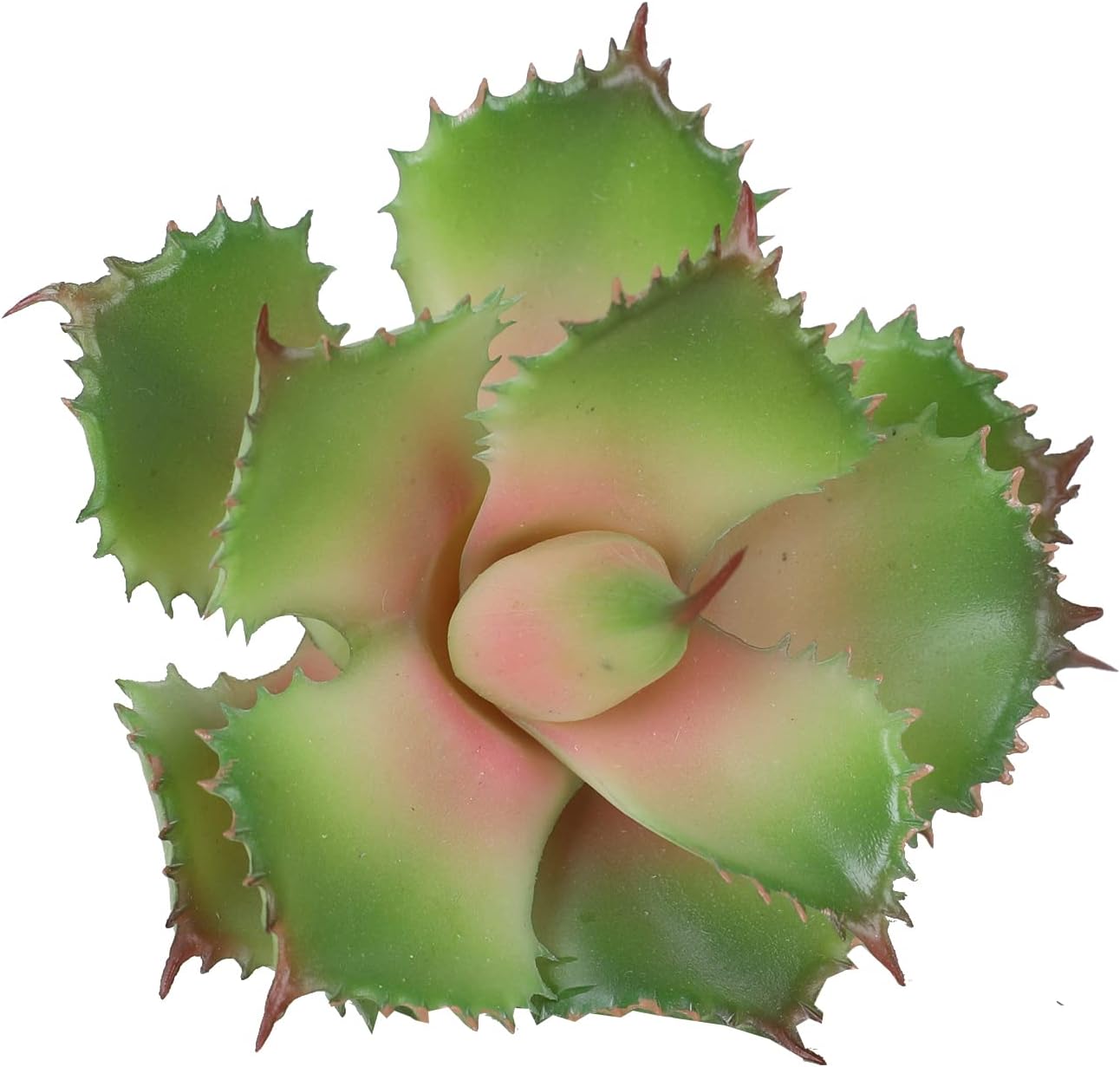 Duovlo Artificial Succulent Plant 7.08 Inch Faux Succulents Agave potatorum Flower Arrangement Craft Wall DIY Materials,Pack of 2 (Pink)