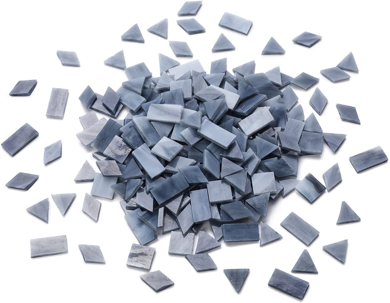 Lanyani Stained Glass Tiles for Mosaic, 200 Pieces Bulk Glass Mosaic Tile for Craft,Charcoal Grey