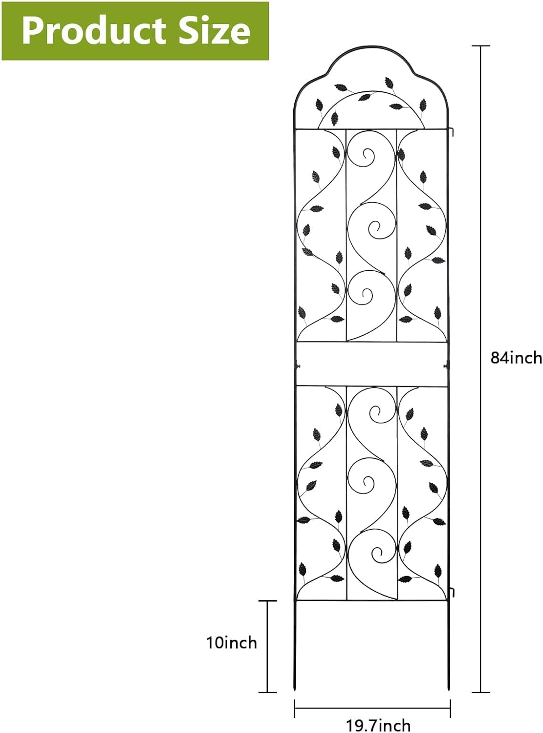 hogardeck 4 Packs 84 * 19 inch Metal Garden Trellis for Climbing Plants Outdoor,Heavy Duty,Black Coating Rustproof Trellis for Rose, Vegetable, Flowers, Expandable,Perfect for Training Climbing Plants
