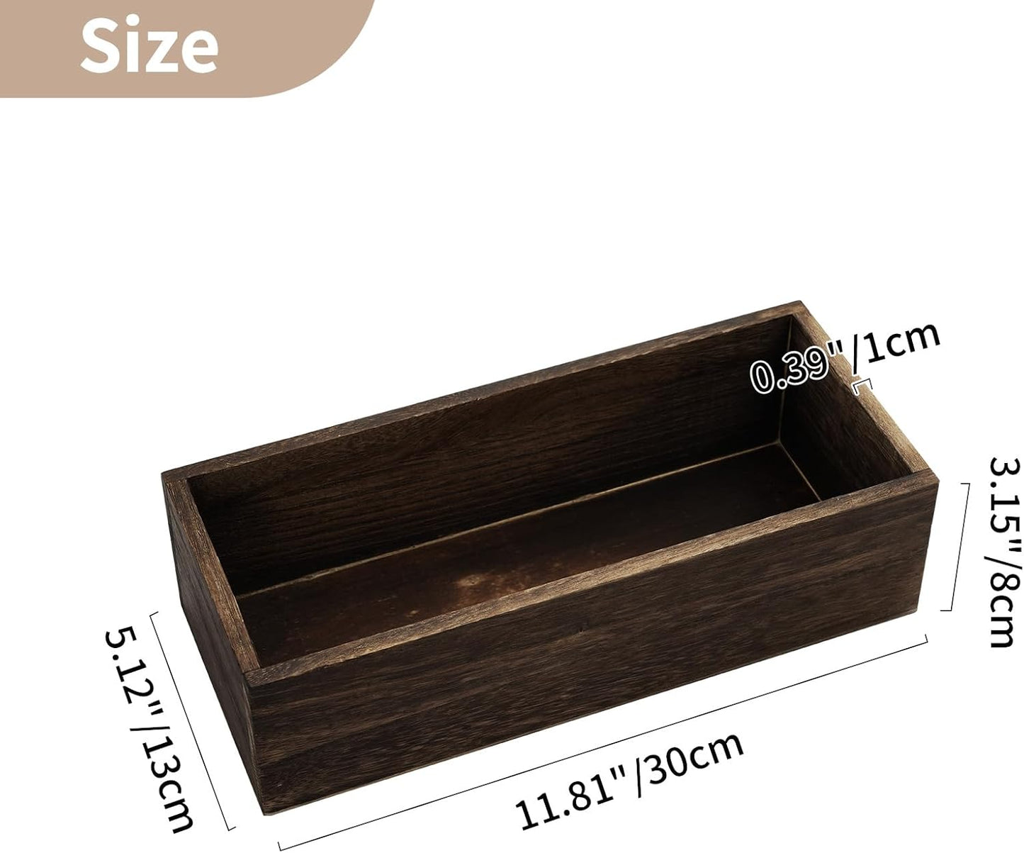 NUPTIO Wooden Box Centerpiece for Table: 6 Pcs 11.8" Long Wood Rectangle Box - Farmhouse Flower Box for Fall Wedding Dining Living Room Mantel Table Centerpiece Decor