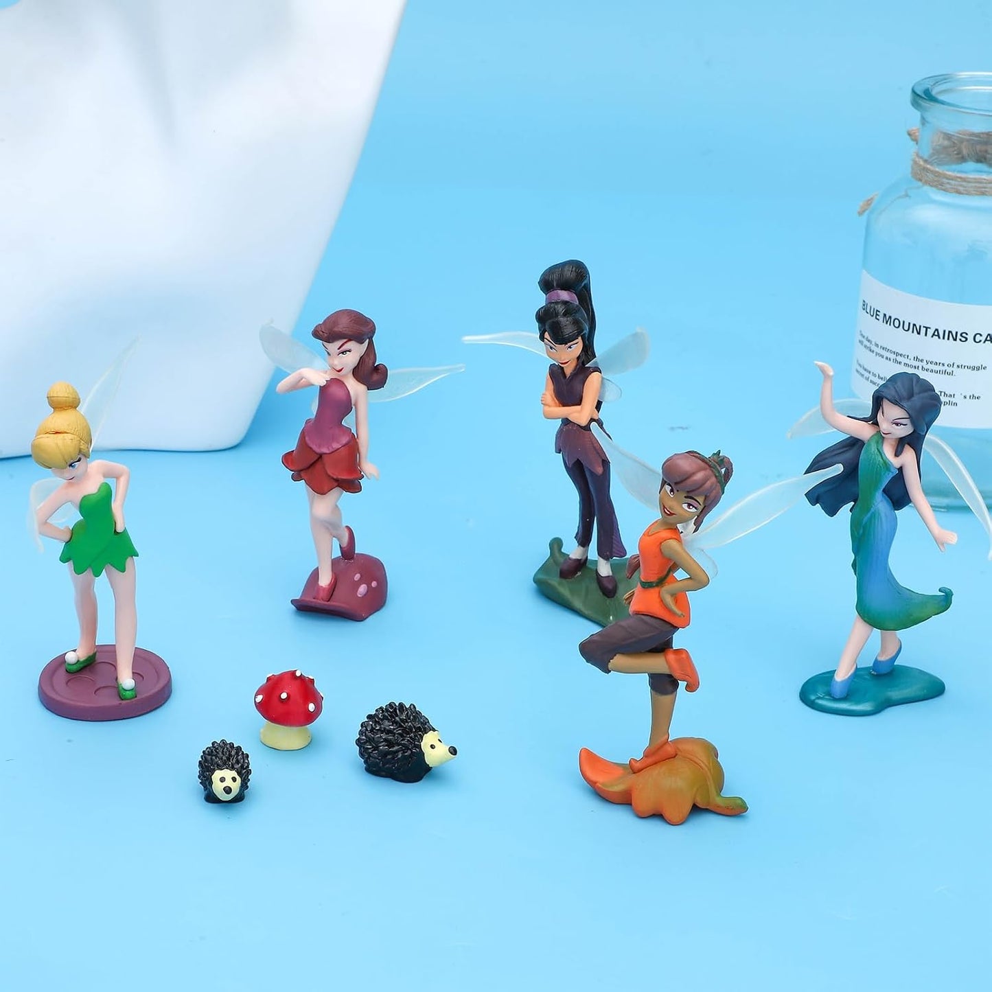 ONEST 11 Pieces Miniature Fairy Garden Accessories Small Fairy Figurines Hand Painted Fairies Figures for Car Decor Garden Flower Pot Birthday Cake Topper