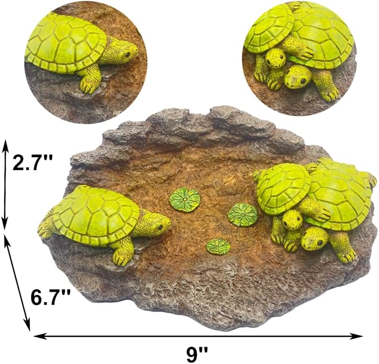 Turtle Splash Block - Decorative Resin Gutter Downspout Diverter, 9” x 6.7”, Durable Water Flow Protector for Yard, Garden & Patio, Functional Outdoor Tortoise Statue for Rainwater Drainage
