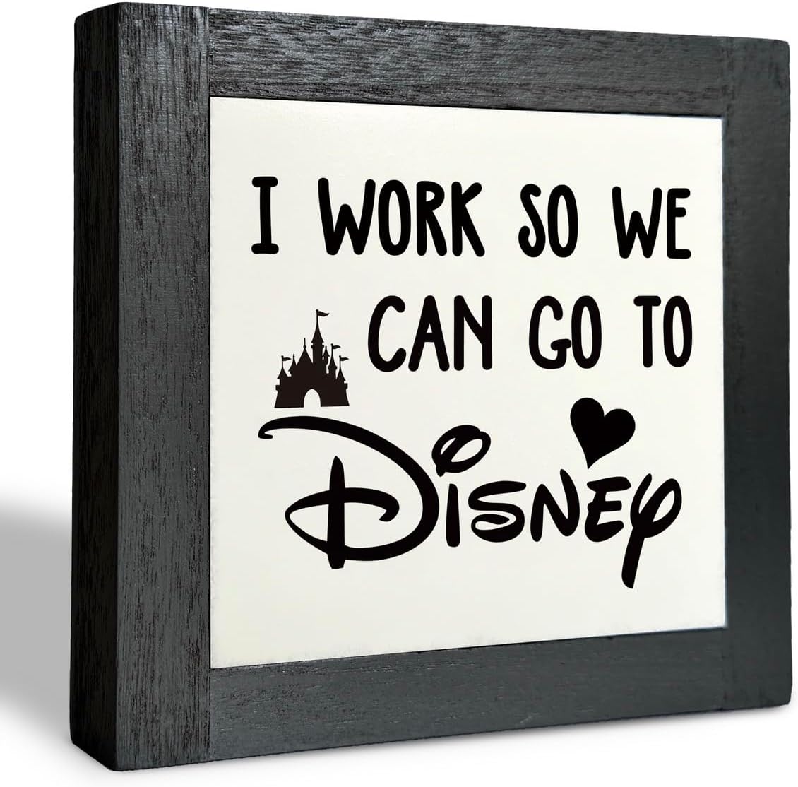 Inspirational Wood Signs, Box Wood Plaques Desk Décor, Decorative Plaques and Signs, Rustic Office Decor Art, Motivational Office Desk Decor, Farmhouse Home Decoration, I Work So We Can Go to F