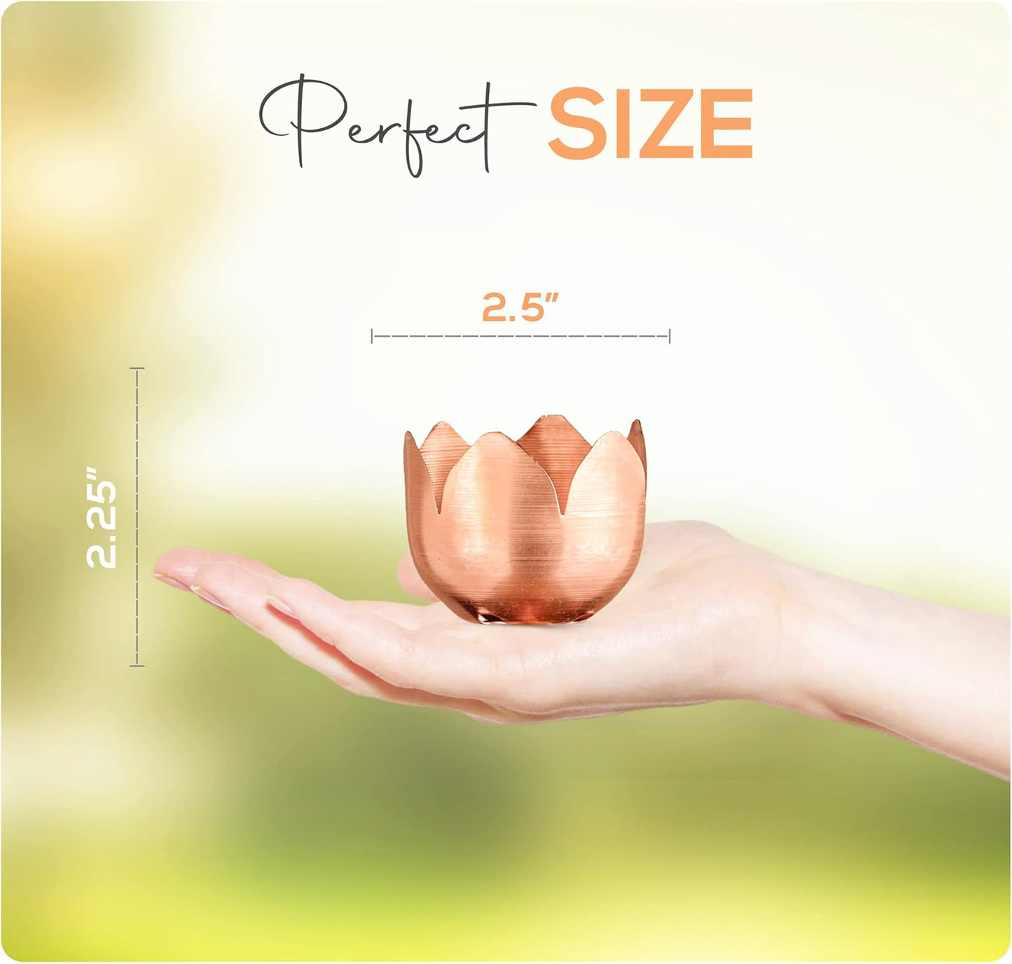 Copper Rain Chain – Decorative Chimes & Cups Replace Gutter Downspout & Divert Water Away from Home for Stunning Fountain Display – 3’ Long for Universal Fit – Flower Style