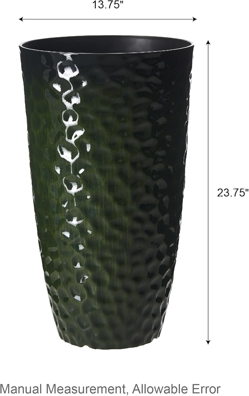 Glitzhome 23.75" H Oversized Tall Planter, Large Planters for Outdoor Plants, Set of 2 Honeycomb Textured Gradient Green Tall Planters with Drainage Holes, Modern Flower Pots for Porch Indoor Garden