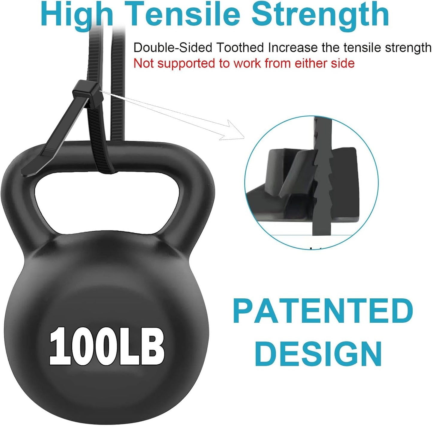 14 Inch Zip Ties Double Sided Toothed,100 LBS Tensile Strength Heavy Duty Cable Wire Ties With Self-Locking Adjustable More Durable Nylon Tie Wraps for Indoor Outdoor（200 Pack）