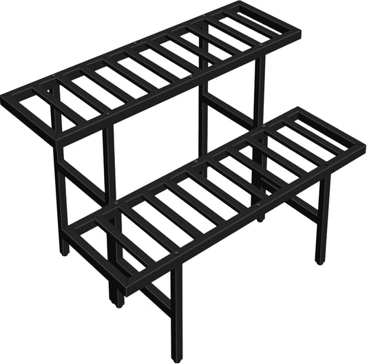 Plant Stand Indoor Outdoor, Heavy Duty Iron Pedestal Stands Metal Plant Stand for Indoor Outdoor, 2-Tier Sturdy Flower Stand Display Plant Shelf