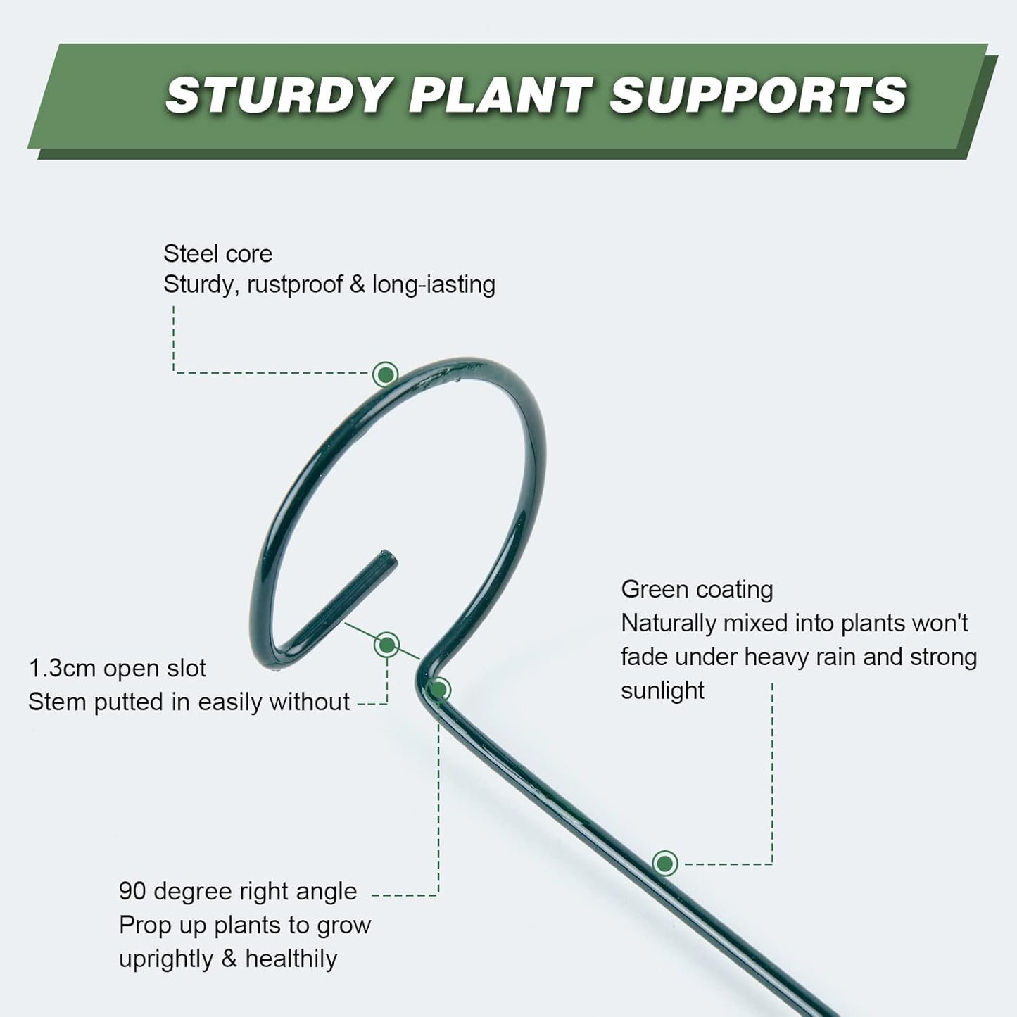 Joyhalo 20 Pack Plant Support Stakes 24 Inch, Plant Stakes, Flower Stakes with 24 Twist Ties, Garden Sticks for Plants Iris, Dahlia, Gladiolus, Amaryllis, Rose, Sunflower, Tomato, Sapling Etc