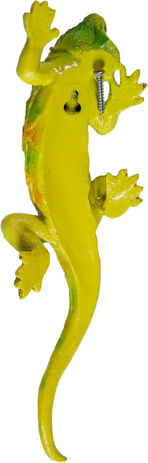 Garden Lizard Statue Simulation Lizard Statue Decorative Resin Animal Sculpture Outdoor Garden Yard Lawn Art Deco Gift 10.24 inch Hand Painted