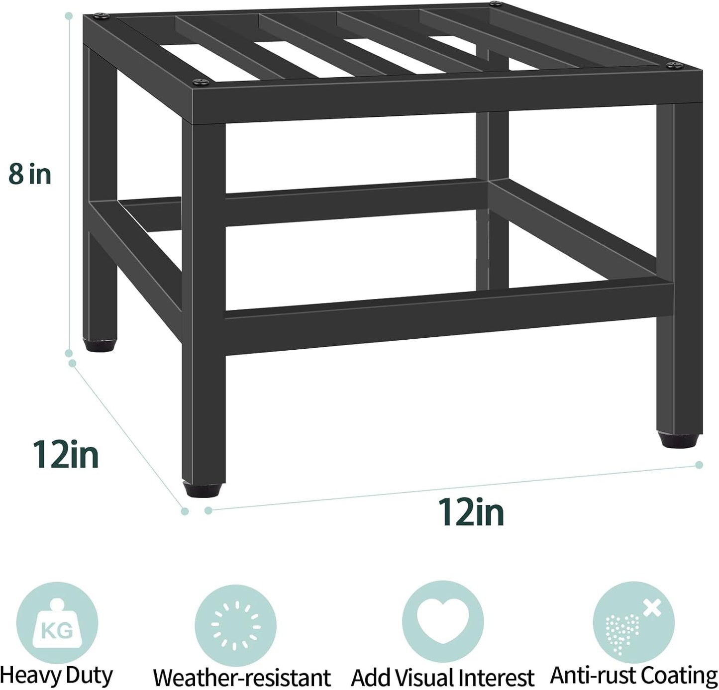 Plant Stand Indoor Outdoor, 3 Pcs Heavy Duty Plant Stands Metal Pedestal Stand for Indoor Outdoor, Wrought Iron Flower Stand Display Planter Shelf for Garden Deck Living Room