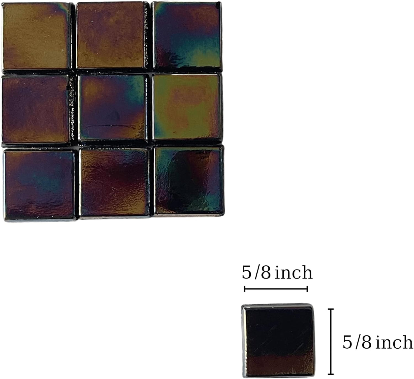 SMEIINIK 1.1lb Bulk Single Iridescent Color Mosaic Tiles for Crafts, Glass Mosaic Pieces for Mosaic Puzzles, Stained Glass Tiles for Mosaic DIY, Mosaic Making Supplies (WJ48-8)