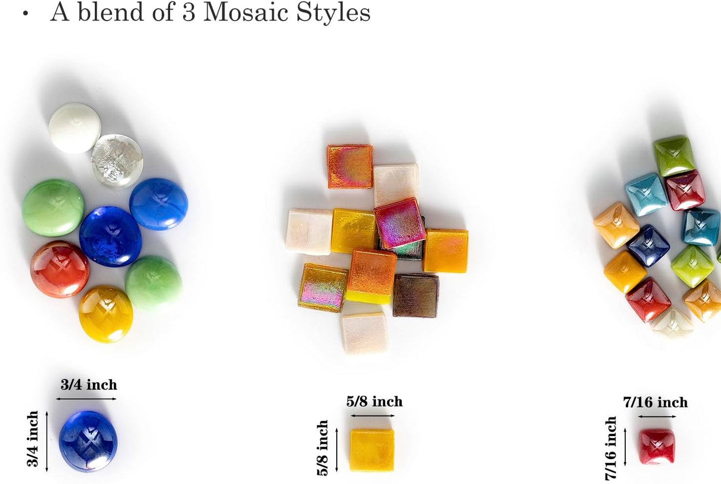 Lanyani 2.2 Pound Great Value Pack Glass Mosaic Tiles Bulk for DIY Crafts, Various Bright Solid Color Mosaic Pieces Tiles Supplies for DIY Crafting Iridescent Mosaic Glass Pieces