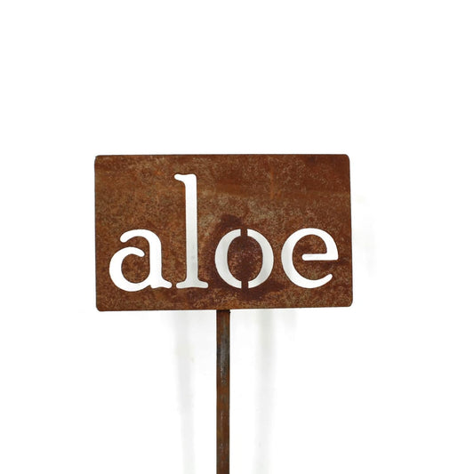 Classic Metal Garden Markers 19 Inches Tall (aloe, Naturally Rusted)