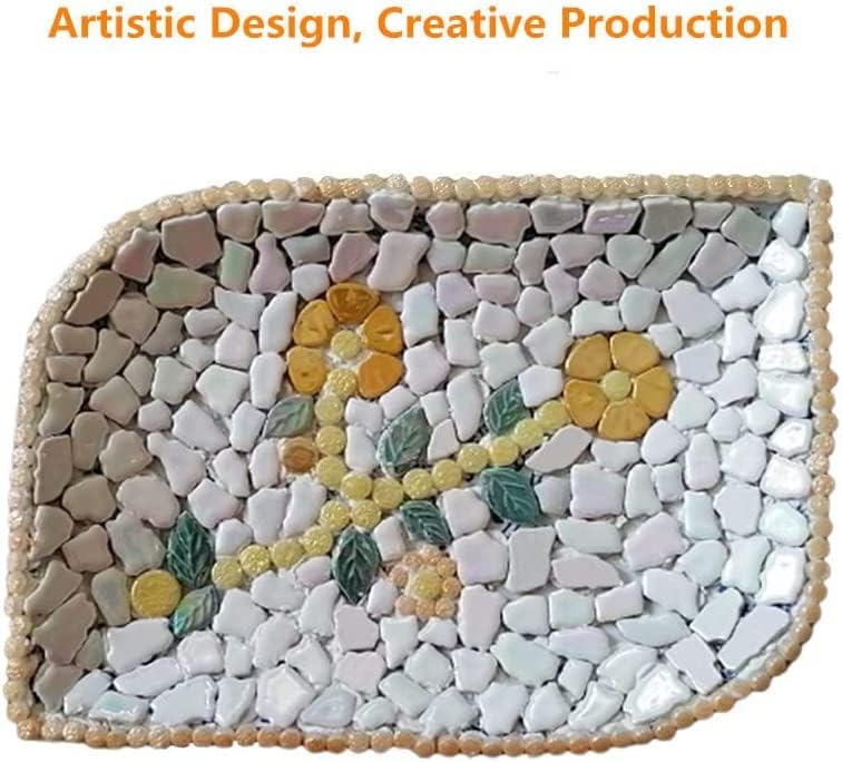 1.1LB Irregular Ceramics Mosaic Tiles, Mosaic Pieces Stones for DIY Mosaic Making Craft Hobby Arts Home Wall Decoration (Sky Blue)