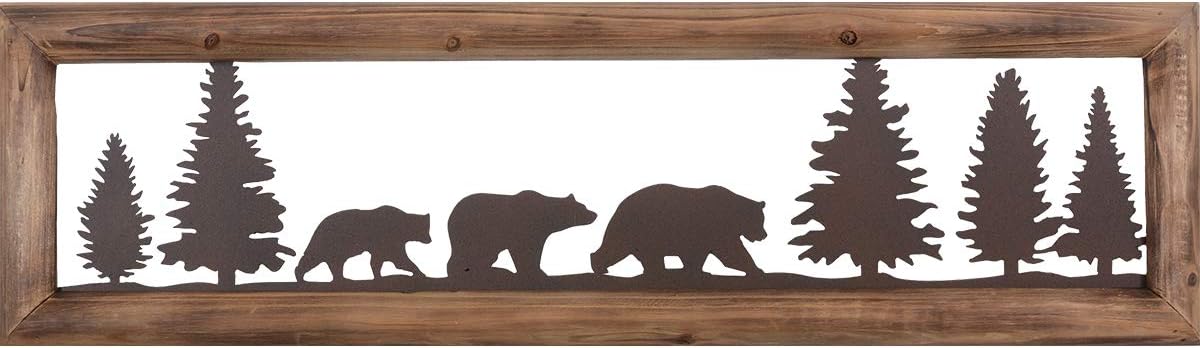 BLACK FOREST DECOR Bear Family Metal & Wood Wall Art