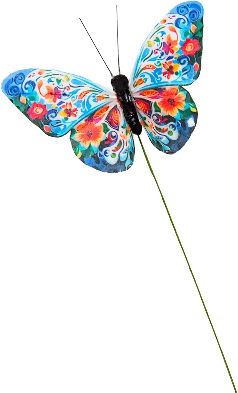 Cartanfill-Decorative 3D Butterfly Ornaments, Multicolor Feather Design, Set of 12 with Wire, Party and Christmas Tree Decor