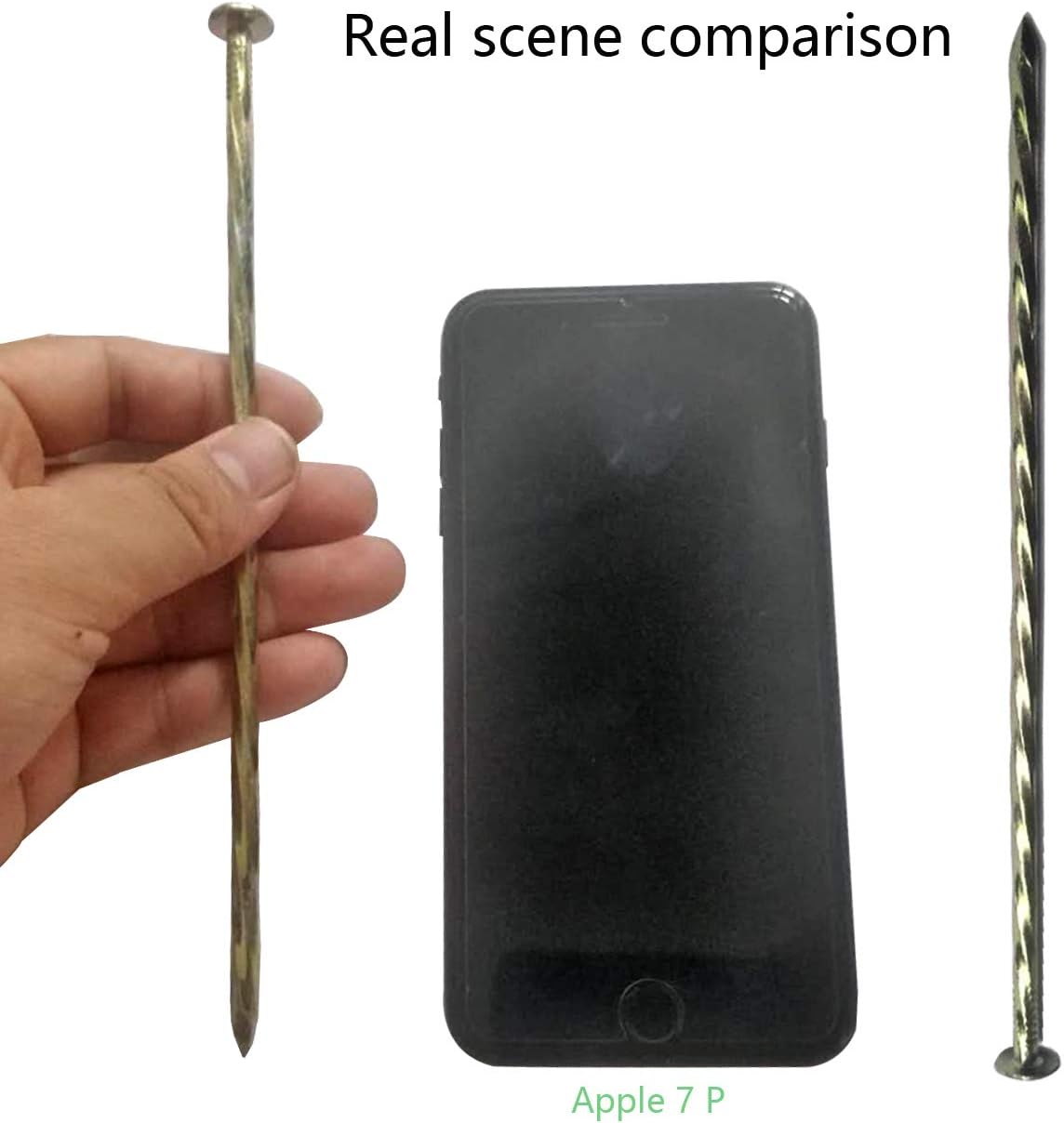 Camping Stakes Tent Pegs 9 Pack 8" Galvanized Non-Rust Metal Edging Spike, Garden Spiral Landscape Piles/Anchors for Paver Edging, Turf Stakes, House Construction, Carpentry Nail, Tent Stakes