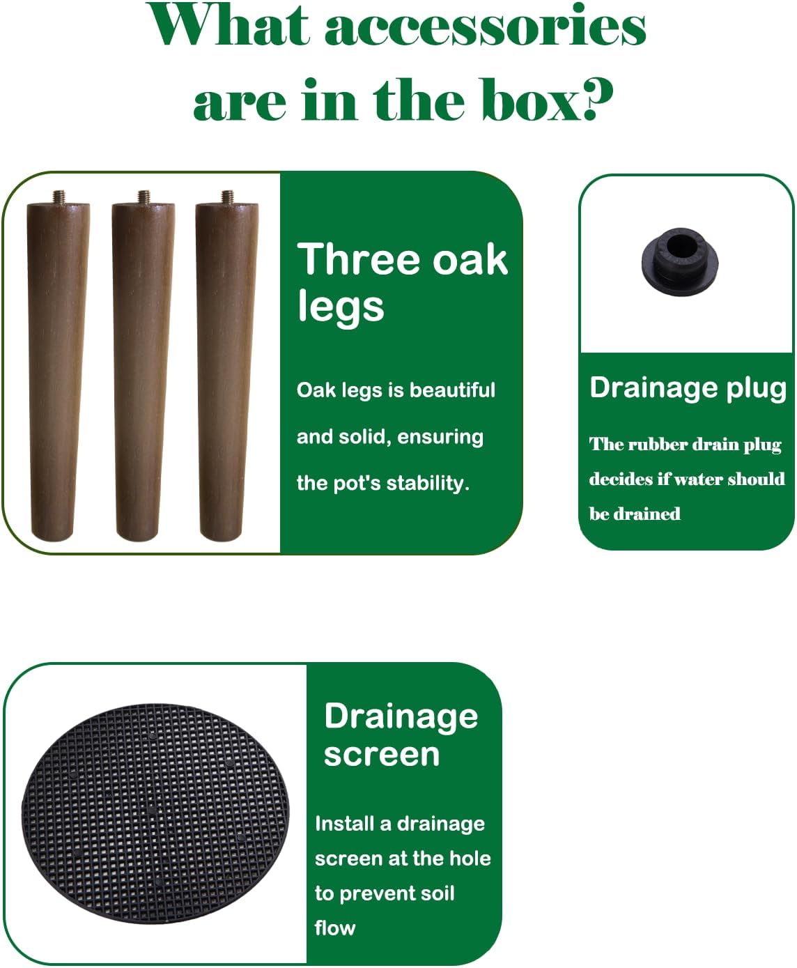 nacltlo12 Inch Planter with Stand,Plant Pot for Indoor Plants,Modern Mid-Century,Large Flower Planter Pot with Drainage Holes for Outdoor,White and xGold