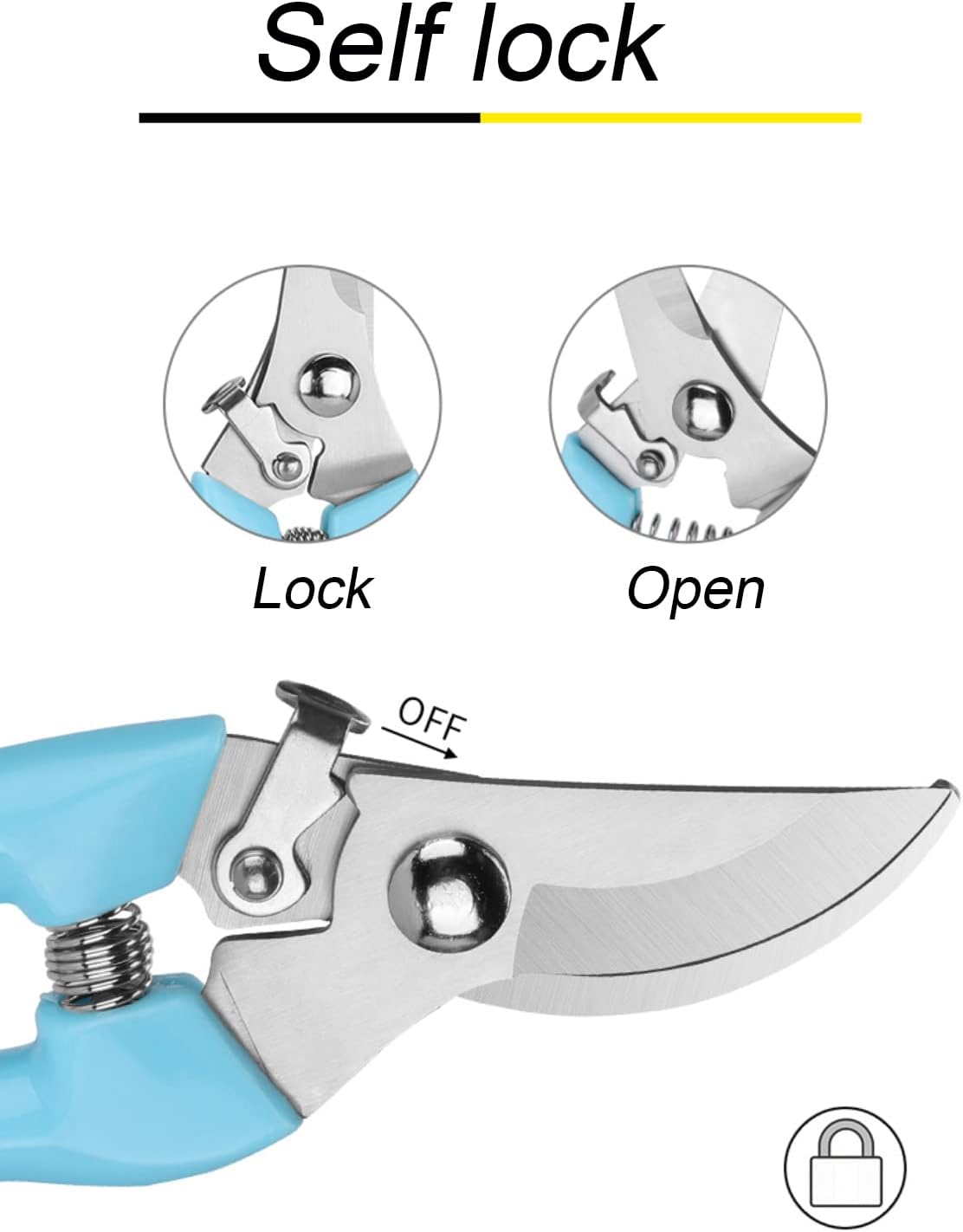 Curve Gardening Scissor with Sharp Stainless Steel Blade Garden Shears for Cutting Flowers Trimming Plants of Yard Florist Flower Rose Herb Hedge Bonsai and Fruits Picking (Green Handle)