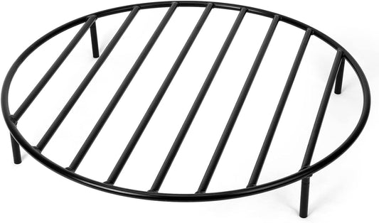 only fire Round Fire Pit Grate with 4 Legs for Outdoor Campfire Grill Cooking, 24 Inch