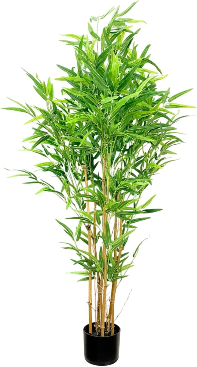 Happygrill Artificial Bamboo Tree, Greenery Plants in Nursery Pot, Decorative Fake Trees Artificial Trees for Home Decor Indoor,Office, Entryway, 5Ft High