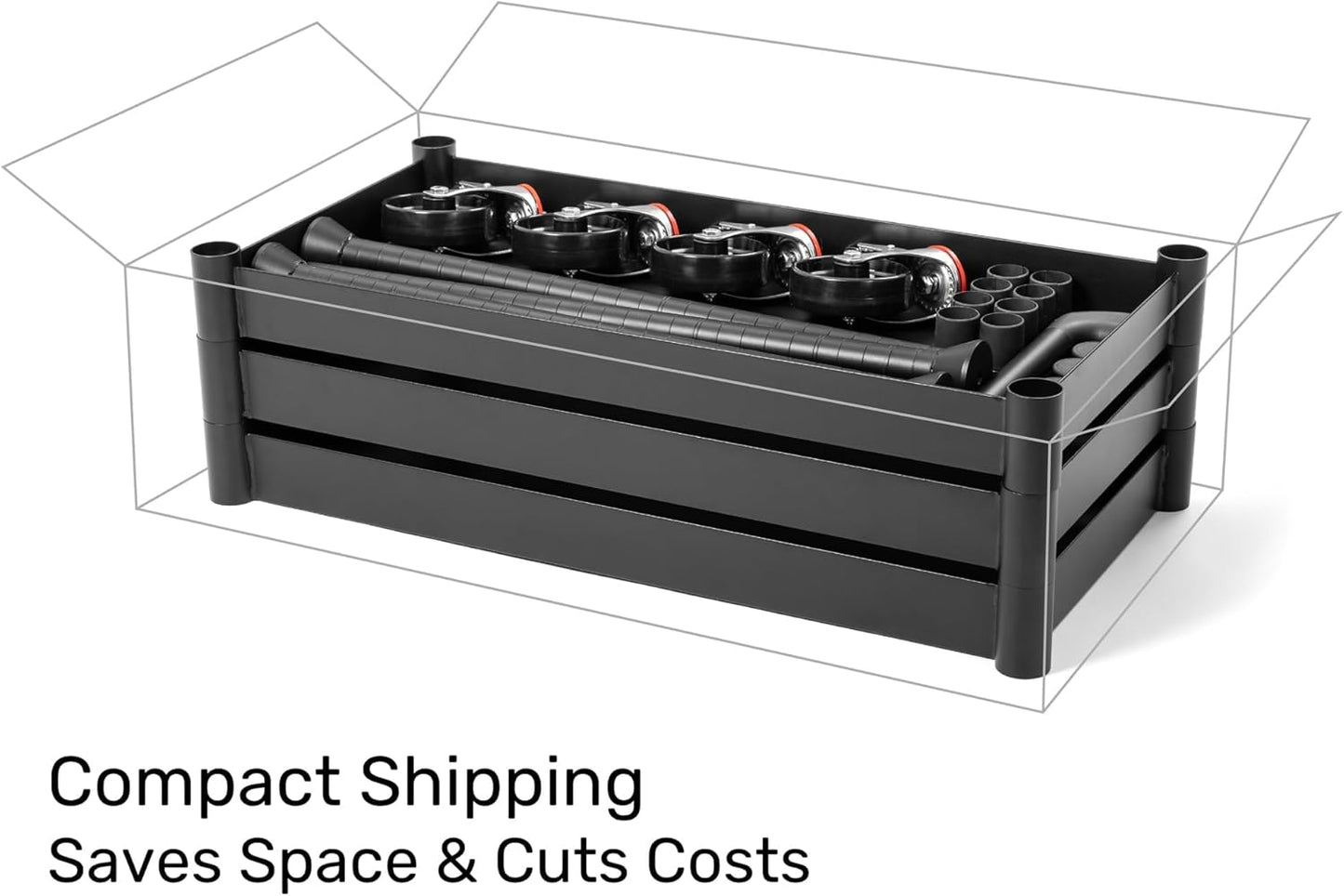 MightyHaul 18" Heavy-Duty Utility Cart with 2 Reversible Shelves, 1,200 lb Capacity, Heavy-Duty Casters for Industrial Use