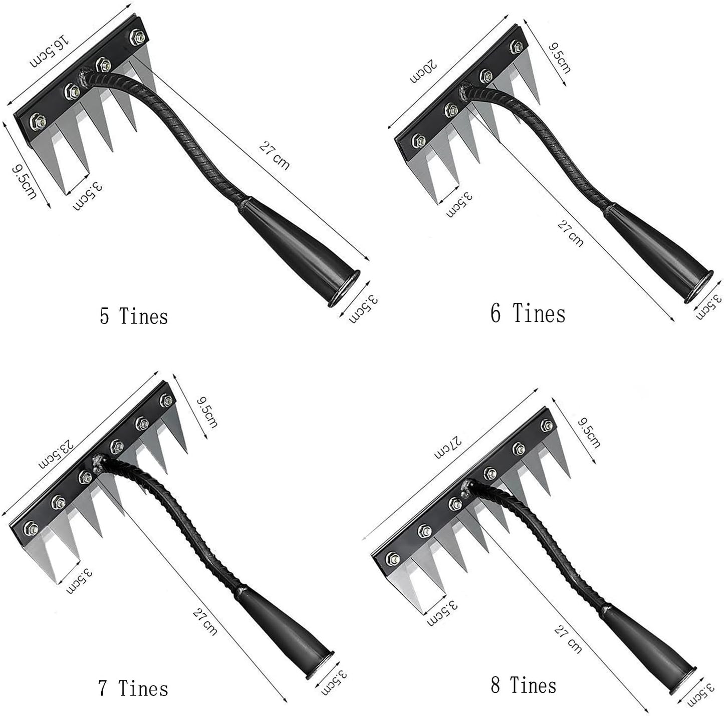 Gardening Hand Weeder Puller Tool, Manual Weeder with Detachable Blade Weeder Puller Tool,High-Carbon Steel Weed Removal Tool for Farm Lawn Garden, 5/6/7/8 Teeth Sizes (7 Teeth)