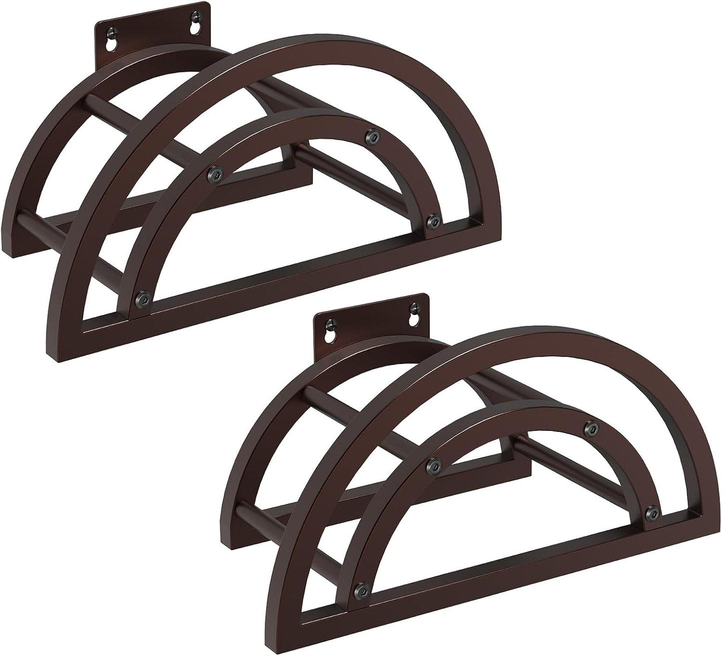 2 Pack Garden Hose Holder, Outdoor Hose Holder Wall Mounted Holds 125-ft Hose, Heavy Duty Metal Hose Hanger, Sturdy Detachable Hose Reel Storage Organizer, Hose Rack for Outside Garden Lawn, Bronze