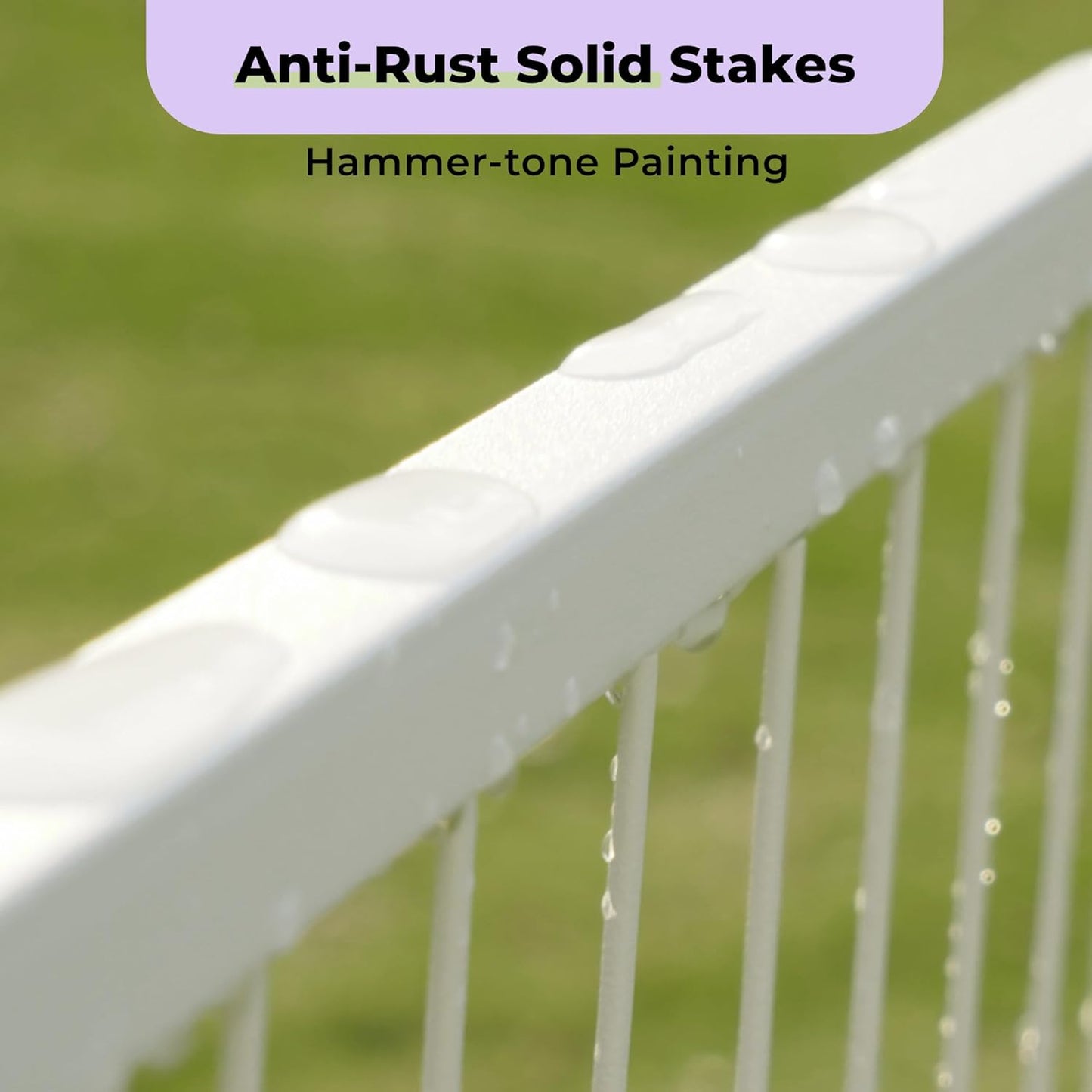 Garden Fence with Gate 32 in(H) x 13.4 ft(L) 6 Panels, Heavy Duty Metal Animal Barrier for Dog and Rabbit, Outdoor Fencing, Easy Set Up, White