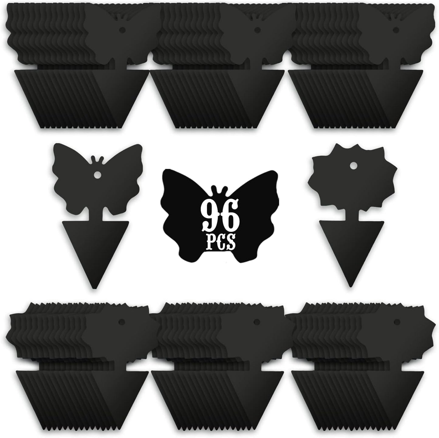 USKICH Sticky Traps Gnat Killer Fruit Fly Traps Non-Toxic and Odorless Fungus Gnat Traps Insect Traps Black Sticky Trap for Indoor and Outdoor Plants（96Pcs Black）