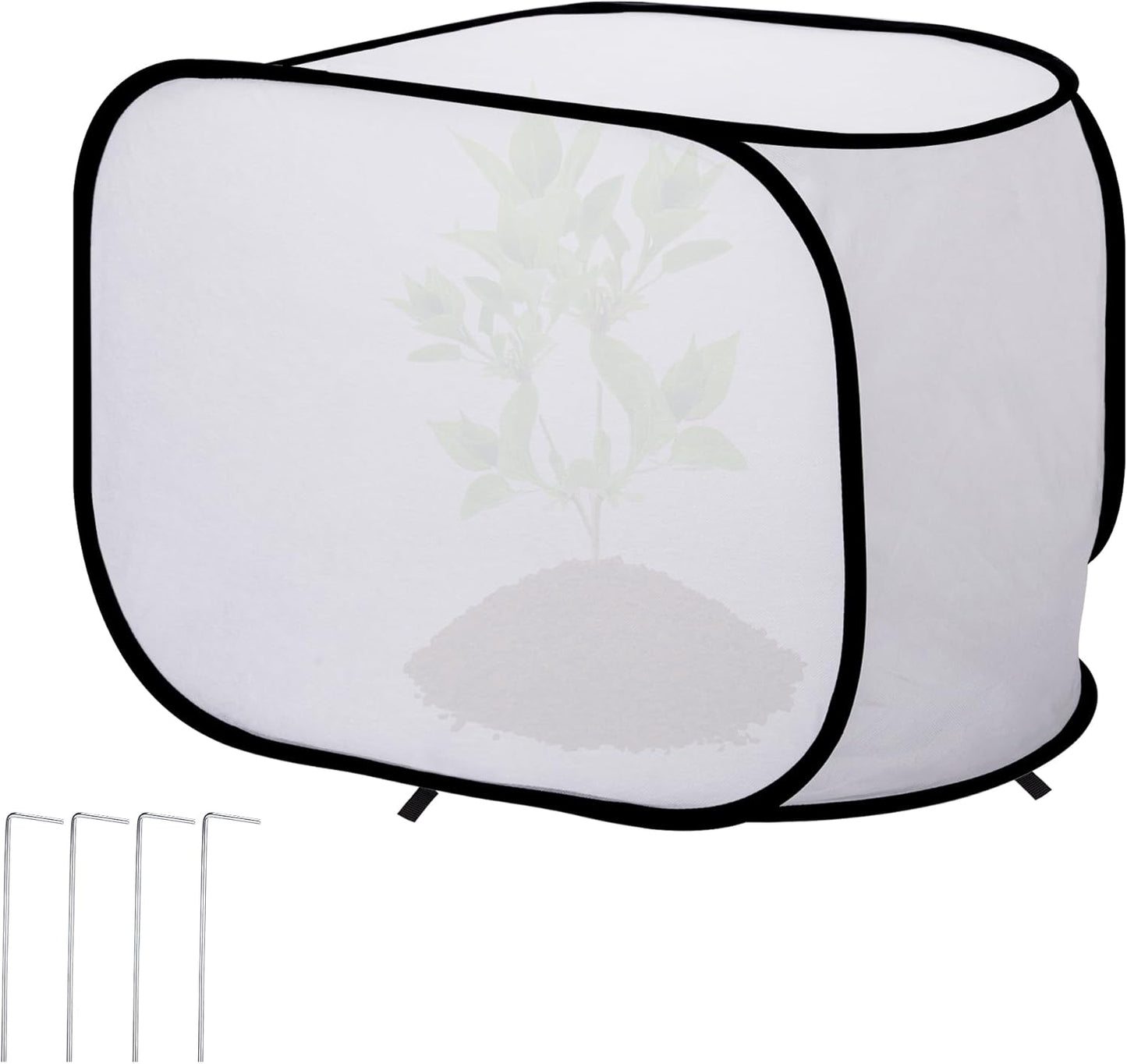 23" x 17" x 17" Pop up Rectangular Frost Protection Plant Cover, Winter Garden Plants Freeze Protection Tent, Warm Garden Bed Plant Protector Enclosure for Snow Frost Protection Indoor & Outdoor
