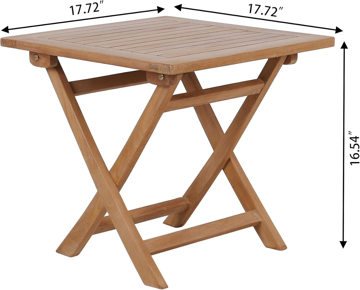 Wooden Side Table, Teak Wood Small Table for Indoor & Outdoor Use, Compact Patio Side Tables or Outdoor End Tables for Garden, Deck, or Balcony