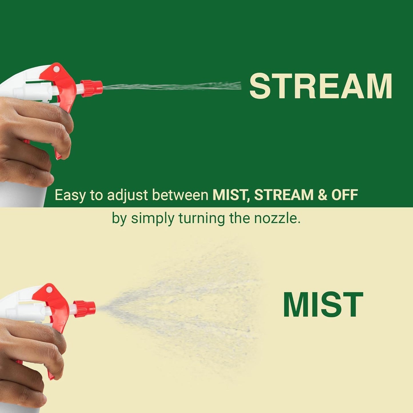 Heavy Duty 32oz Plastic Spray Bottles for Cleaning - Large Empty Industrial Bottles for Gardening Solutions, Vinegar, Chemicals, Professional Cleaners - Adjustable Sprayer Nozzle - 4 Pack