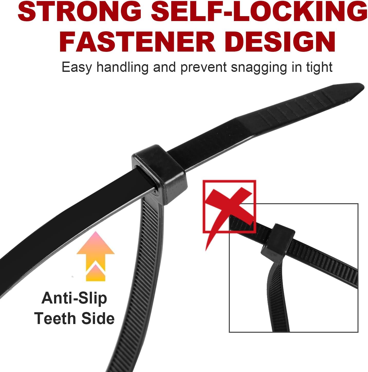 Zip Ties, RAZCC 1200pcs Black Cable Zip Ties 12 Inch, Heavy Duty Plastic Wire Ties with 70lb Tensile Strength, Self-Locking Black Nylon Tie Wraps for Indoor and Outdoor