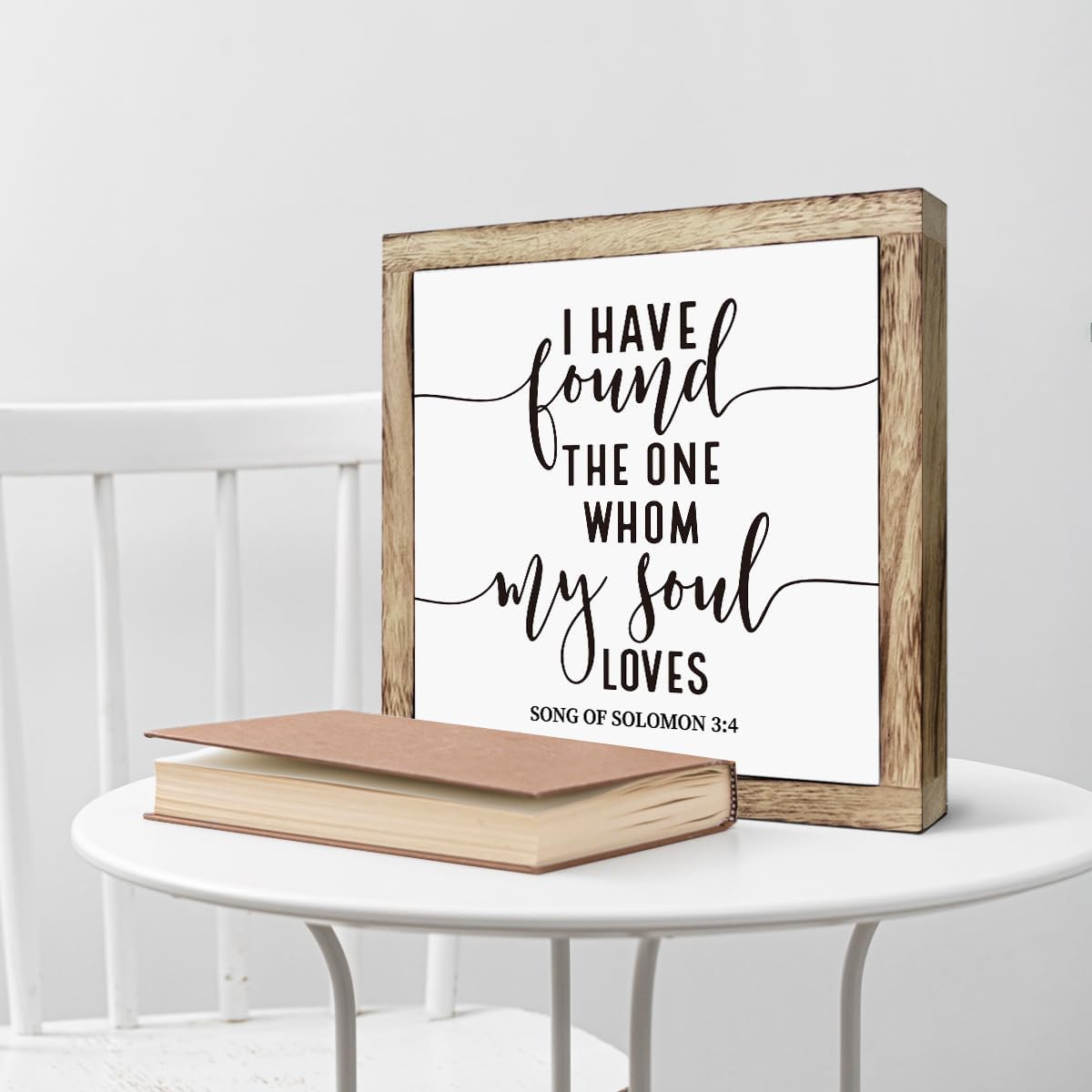 Scripture Sign, Song of Solomon 3:4 Sign, I Have Found the One Whom My Soul Loves, Wooden Plaques Box Signs, Bedroom Decor, Wedding Decoration, Church Decoration, Christian Decor Art, Valentines Day Gift