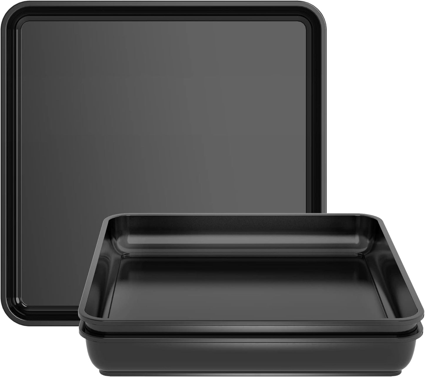WAYNHUI Squared Plant Saucer 6/8/10/12/14/16/18/20inches Square Plastic Basin Tray Large/Small Water Receiving Tray (Black 12inch 5pack)