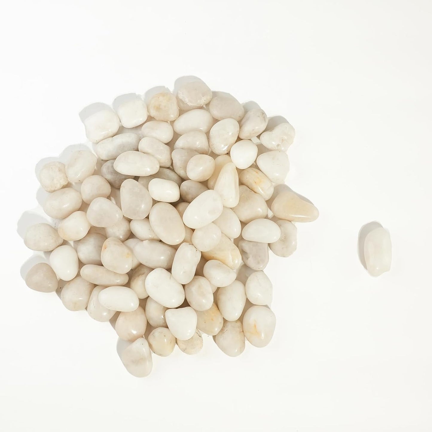 Stonecreek 24 LBS River Rocks (2 x 12 LBS Bags) – Natural Polished Decorative Pebbles, Garden Landscaping Stones for Planters, Vase Fillers, Succulent Pots, Fish Tanks & Terrariums, White Medium