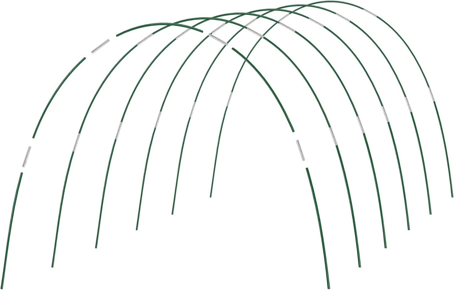 PHYEX Garden Hoops Greenhouse Hoops for Row Covers & Raised Beds, Rust-Free Fiberglass Frame, DIY Adjustable Garden Tunnel with Clips for Plant Covers, Netting, & Frost Protection, 30pcs