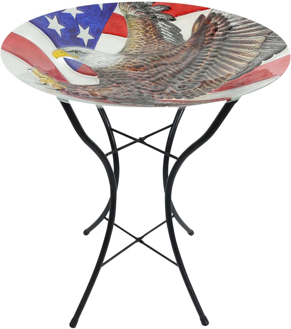 Briarwood Lane Freedom Eagle Glass Birdbath