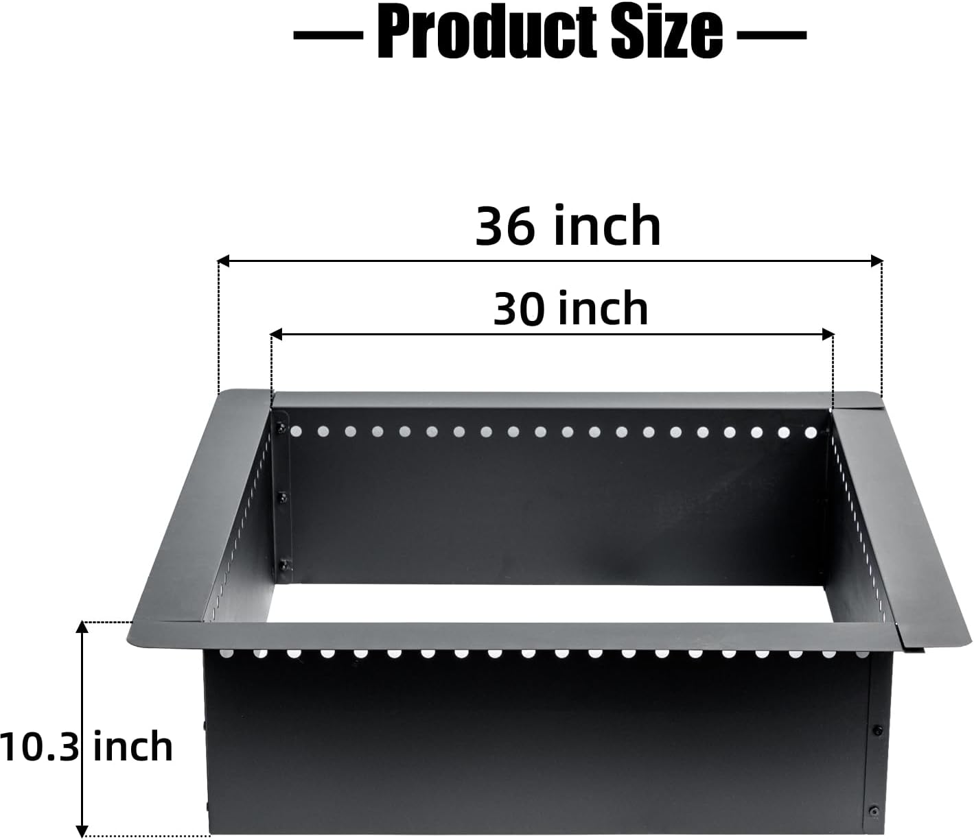 36 inch Square Fire Pit Ring, Heavy Duty Firepit Ring, DIY Campfire Insert Above or In-Ground, for Outdoor, Camping, and Bonfires